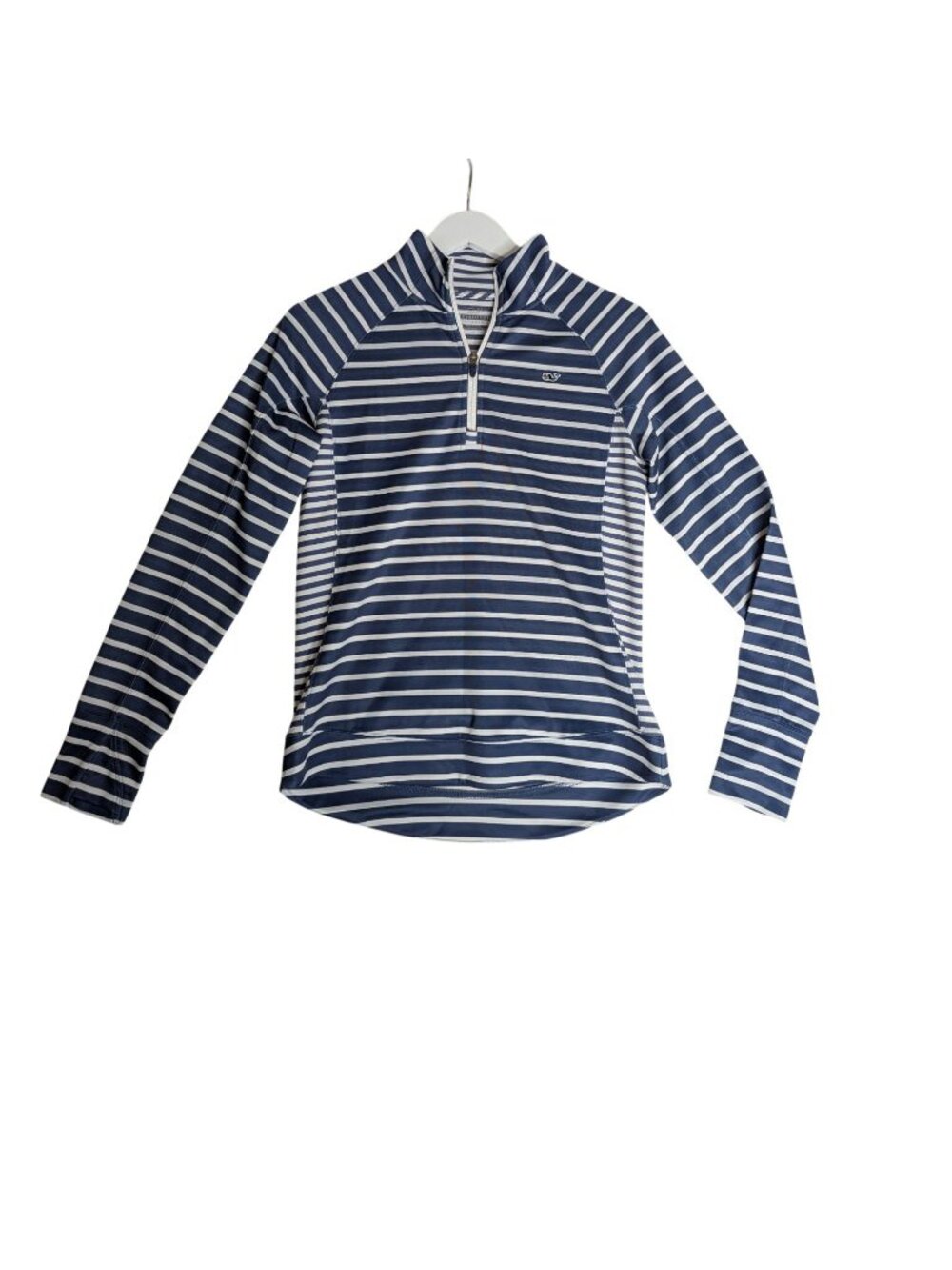 Vineyard Vines Womens Performance 3/4 Zip Pullover Navy White Striped Size S - Picture 2 of 12